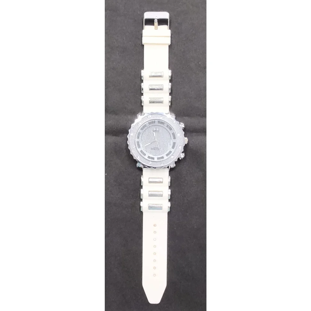 Ice King Quartz Analog Men's Watch Silver Jeweled Dial White Bling #W5147